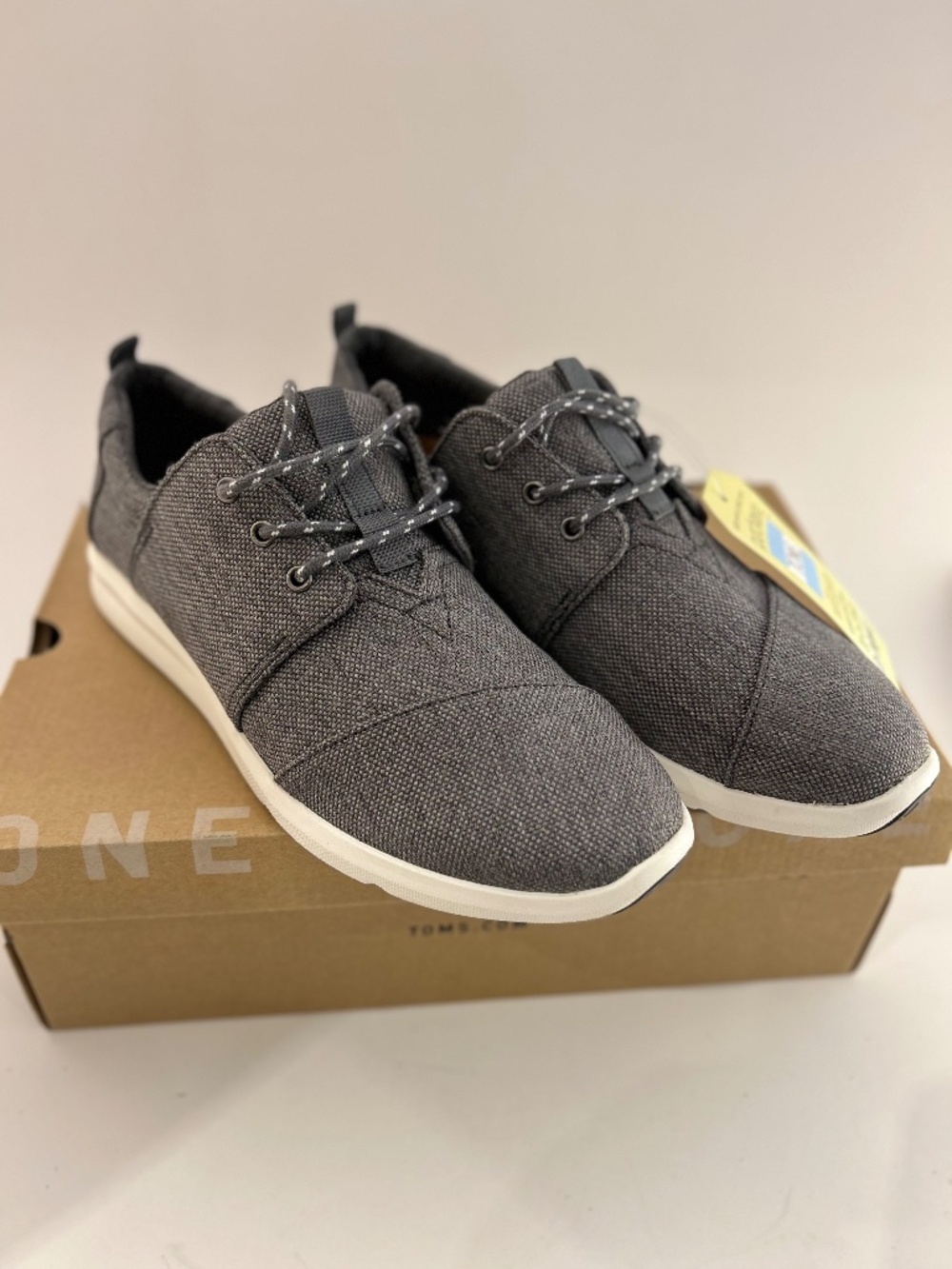 TOMS Del Rey Sneakers – Steel Grey Poly Canvas – Size 7.5 – NIB